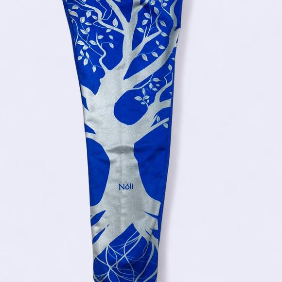 Womens Medium Blue and White NOLI tree yoga pants NWOT - Picture 2 of 4